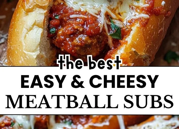 Delicious cheesy meatball subs filled with flavorful meatballs and melted cheese
