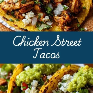 Delicious Chicken Street Tacos served with fresh toppings