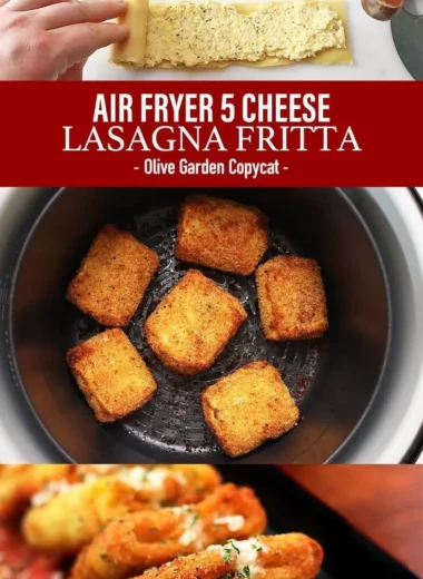 Plate of Easy Air Fryer Fried Lasagna inspired by Olive Garden