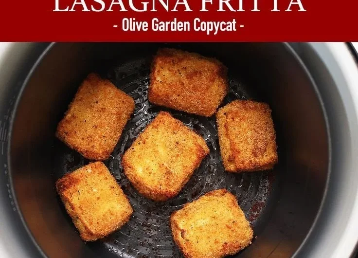 Plate of Easy Air Fryer Fried Lasagna inspired by Olive Garden