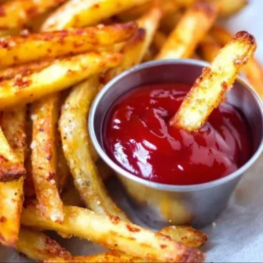 Crispy and easy oven fries fresh out of the oven