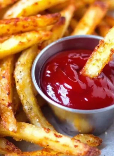 Crispy and easy oven fries fresh out of the oven