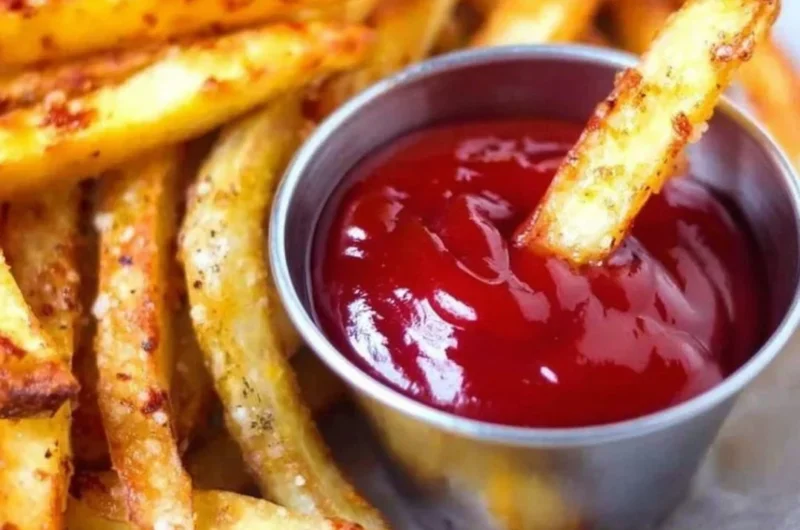 Crispy and easy oven fries fresh out of the oven