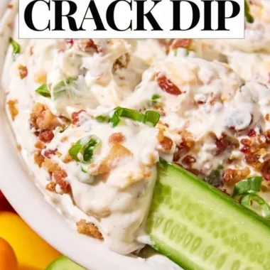 High protein crack dip served with tortilla chips