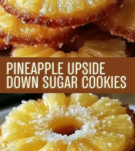 Mini pineapple upside down sugar cookies on a plate ready to enjoy.