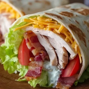 Delicious Turkey Ranch Club Wrap with fresh ingredients and savory flavors