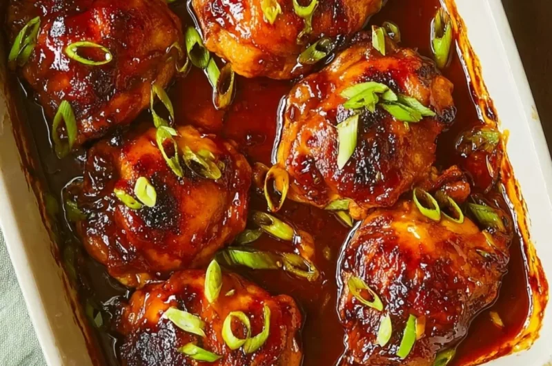 Baked teriyaki chicken plated with vegetables and rice