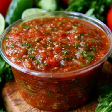 Bowl of the best homemade salsa with fresh ingredients