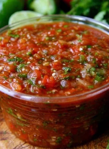 Bowl of the best homemade salsa with fresh ingredients