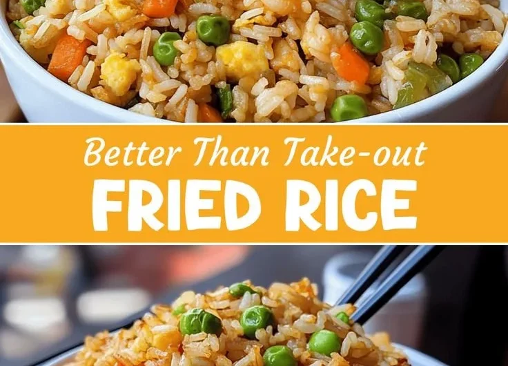 A delicious plate of homemade fried rice, better than takeout.