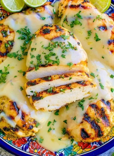 Delicious Green Sauce Chicken served with fresh herbs and vegetables