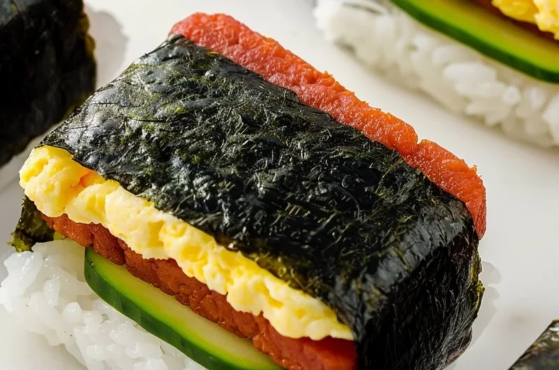 Hawaiian Spam Rice Ball made with rice and spam, a delicious snack