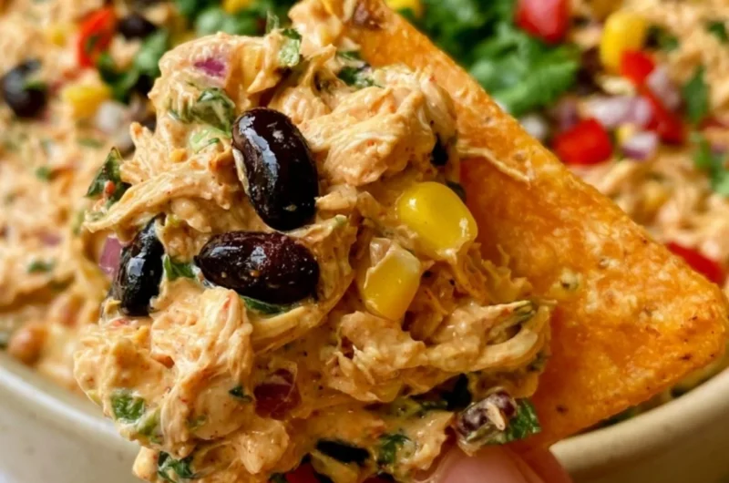 High-protein Southwest Chicken Salad with grilled chicken and fresh vegetables