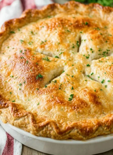 Delicious homemade chicken pot pie with flaky crust and savory filling