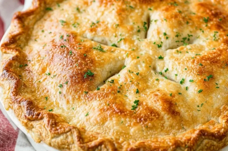 Delicious homemade chicken pot pie with flaky crust and savory filling
