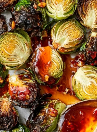 Crispy Longhorn Steakhouse copycat Brussel Sprouts garnished and ready to serve.