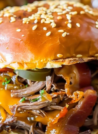 Slow cooker cowboy sandwiches topped with savory beef and spices