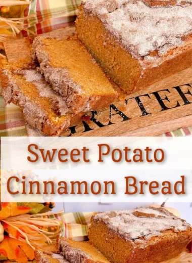 Freshly baked sweet potato bread loaf with a golden crust
