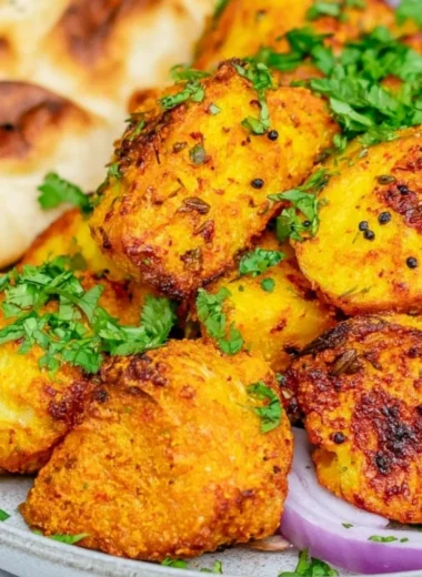 Deliciously spiced authentic Bombay Potatoes served on a plate