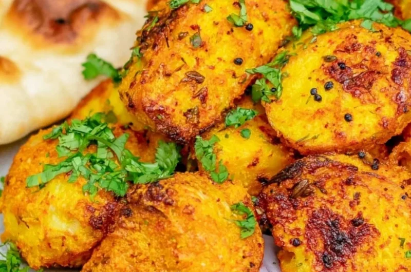 Deliciously spiced authentic Bombay Potatoes served on a plate