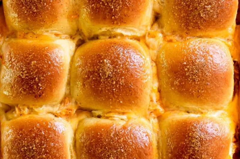 Buffalo Chicken Sliders served on a platter with toppings