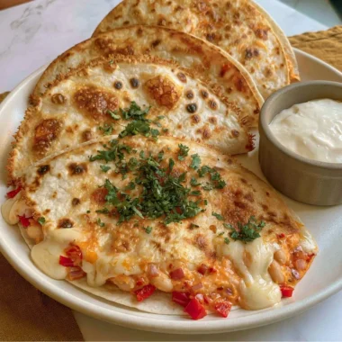 Buffalo White Bean Tacos served with fresh toppings and sauce