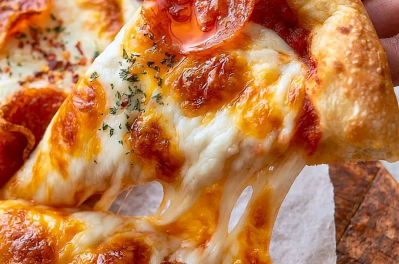 Homemade easy pizza dough prepared and ready for baking.