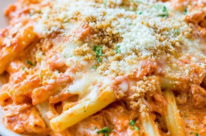 A delicious serving of Five Cheese Ziti Al Forno, inspired by Olive Garden.
