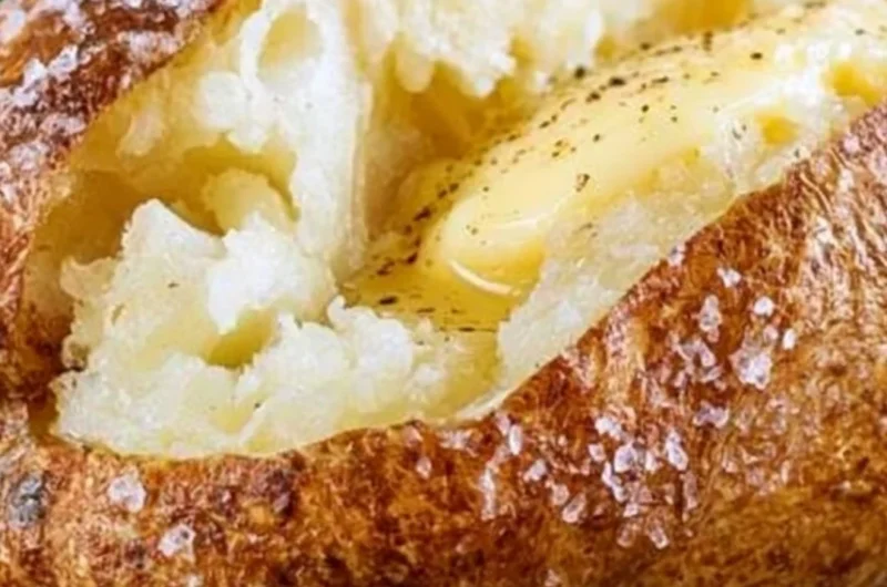 Delicious restaurant-style baked potatoes topped with cheese and sour cream
