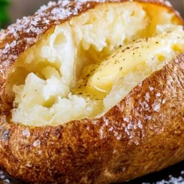 Delicious restaurant-style baked potatoes topped with cheese and chives