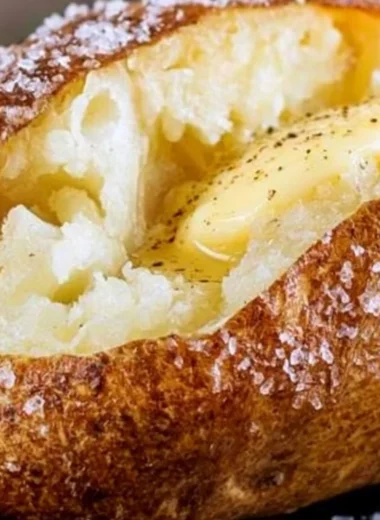 Delicious restaurant-style baked potatoes topped with cheese and chives