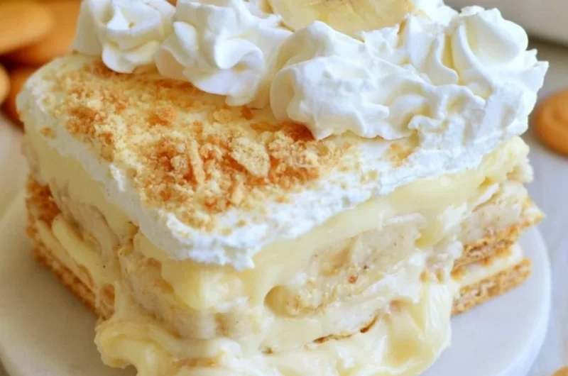 Delicious banana pudding served in a bowl with fresh bananas on top.