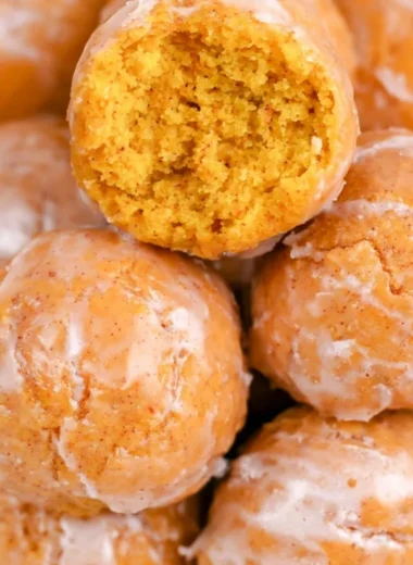 Delicious pumpkin donut holes dusted with cinnamon sugar