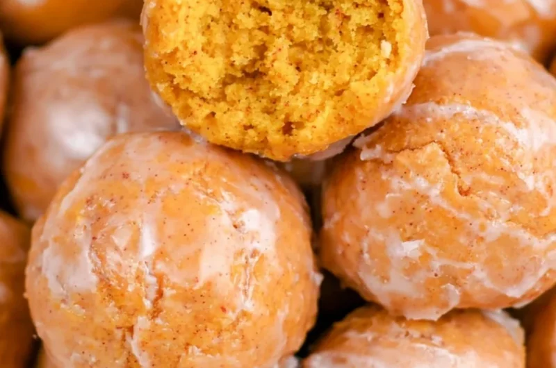 Delicious pumpkin donut holes dusted with cinnamon sugar